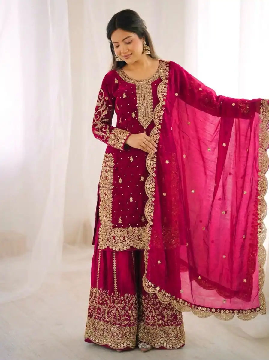 ZSR 3167 Pink Fendy Silk Salwar Suitwith Embroidery Work & Lace Work. Now at just ₹2149. Delivery 4-6 Working Days. Shop now. | Jump Suits, Salwar suit, Casual Suits, Creative suits, Designer Suits, Palazzo Suits, Party Wear Suits, Patiala Suits, Straight Suits