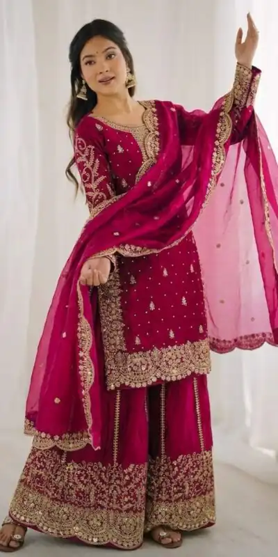 ZSR 3167 Pink Fendy Silk Salwar Suitwith Embroidery Work & Lace Work. Now at just ₹2149. Delivery 4-6 Working Days. Shop now. | Jump Suits, Salwar suit, Casual Suits, Creative suits, Designer Suits, Palazzo Suits, Party Wear Suits, Patiala Suits, Straight Suits