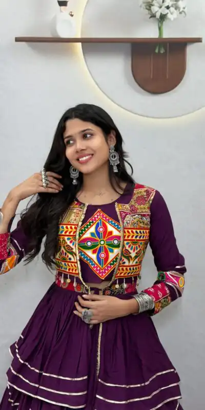 Ram 120 Wine in Pure Cotton Mirror Work & Gamthi Work Lehenga Choli . Exclusive Offer ₹3049. Delivery 4-6 Working Days. Shop now. | Lehenga, Bollywood Lehenga, Creative Lehenga, Designer Lehenga, Embroidered Lehenga, Party Wear Lehenga