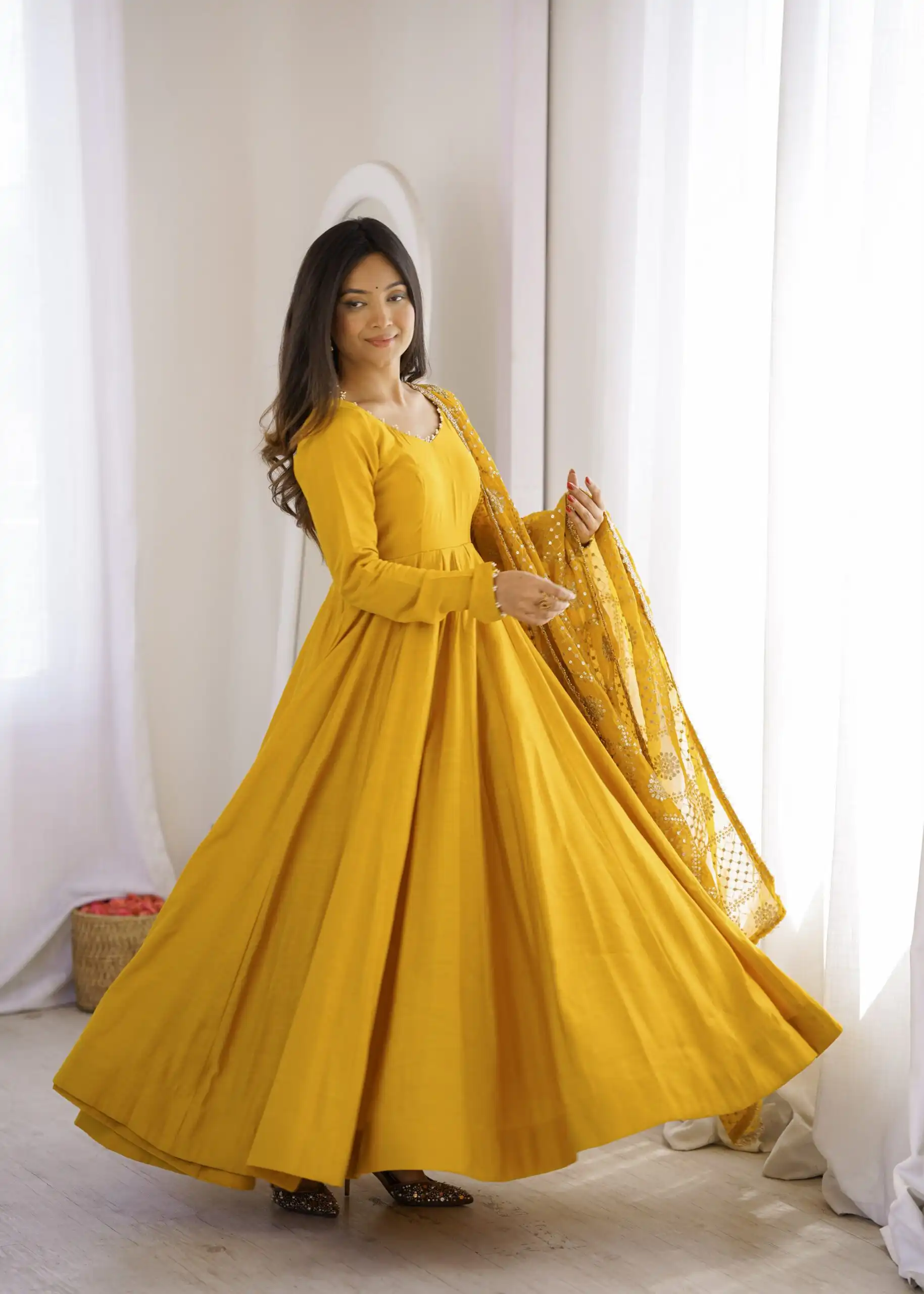 KB 313 Yellow Anarkali Suit with Thread Embroidery & Embroidery Work. Special Price ₹2299. Delivery 4-6 Working Days. Shop now. | Anarkali Suits, Bollywood Anarkali, Creative-Anarkali, Designer Anarkali, Embroidered Anarkali, Party Wear Anarkali