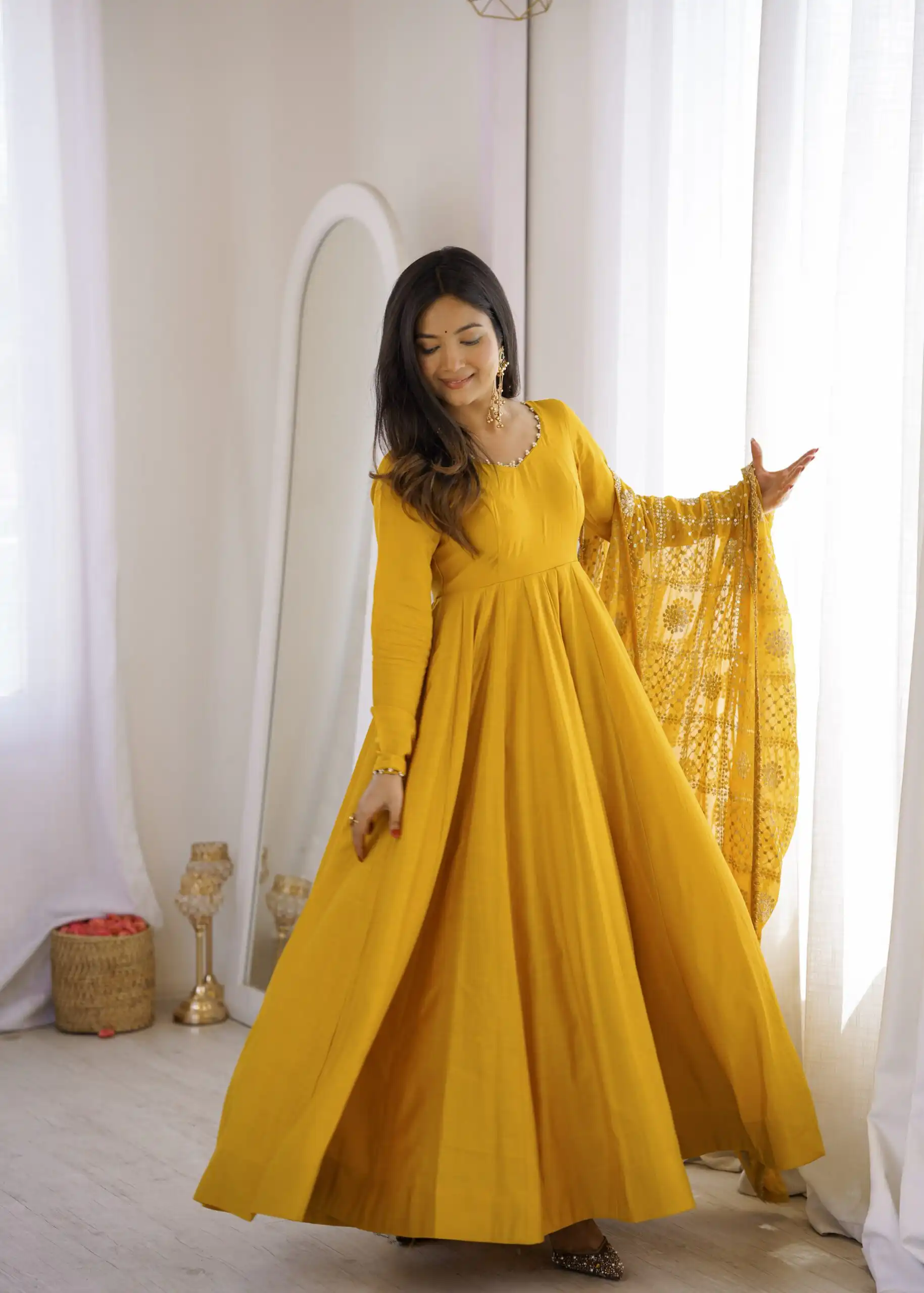 KB 313 Yellow Anarkali Suit with Thread Embroidery & Embroidery Work. Special Price ₹2299. Delivery 4-6 Working Days. Shop now. | Anarkali Suits, Bollywood Anarkali, Creative-Anarkali, Designer Anarkali, Embroidered Anarkali, Party Wear Anarkali