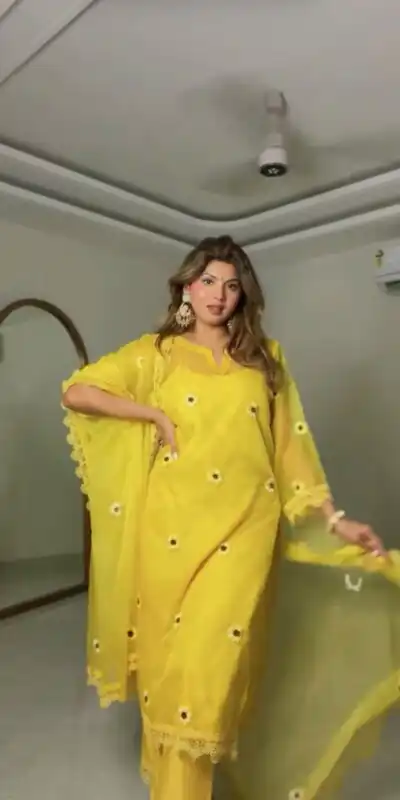 RTC 6057 Yellow in Soft Nylon Organza Thread Embroidery & Embroidery Work Salwar Suit . Affordable Price ₹2399. Delivery 4-6 Working Days. Shop now. | Jump Suits, Salwar suit, Casual Suits, Creative suits, Designer Suits, Palazzo Suits, Party Wear Suits, Patiala Suits, Straight Suits