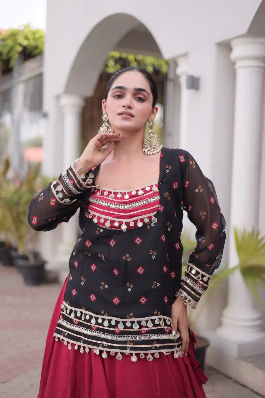 KA 5076 Black Rayon Embroidery Work & Cowrie Work Lehenga Choli . Grab it for ₹2749. Delivery 4-6 Working Days. Shop now. | Lehenga, Bollywood Lehenga, Creative Lehenga, Designer Lehenga, Embroidered Lehenga, Party Wear Lehenga