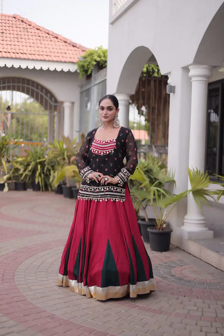 KA 5076 Black Rayon Embroidery Work & Cowrie Work Lehenga Choli . Grab it for ₹2749. Delivery 4-6 Working Days. Shop now. | Lehenga, Bollywood Lehenga, Creative Lehenga, Designer Lehenga, Embroidered Lehenga, Party Wear Lehenga