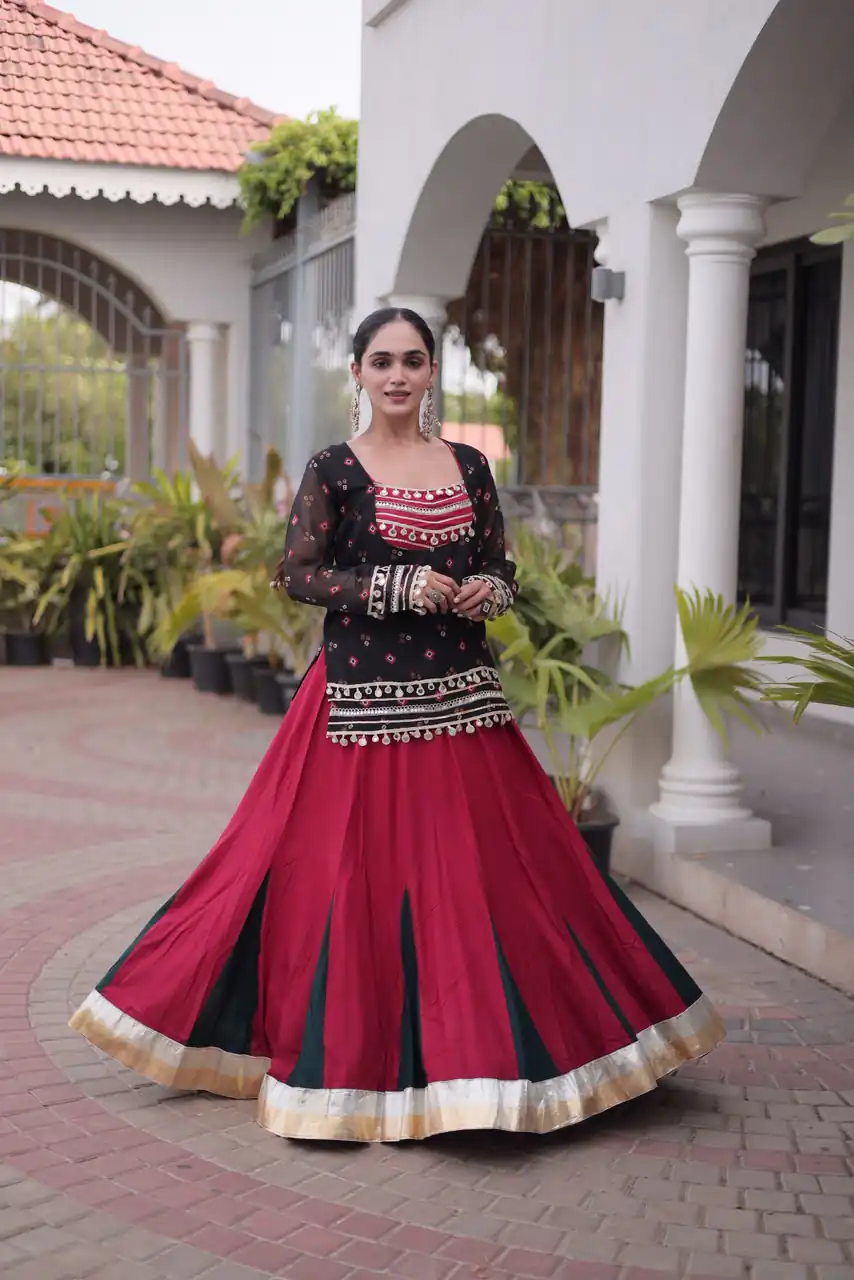 KA 5076 Black Rayon Embroidery Work & Cowrie Work Lehenga Choli . Grab it for ₹2749. Delivery 4-6 Working Days. Shop now. | Lehenga, Bollywood Lehenga, Creative Lehenga, Designer Lehenga, Embroidered Lehenga, Party Wear Lehenga