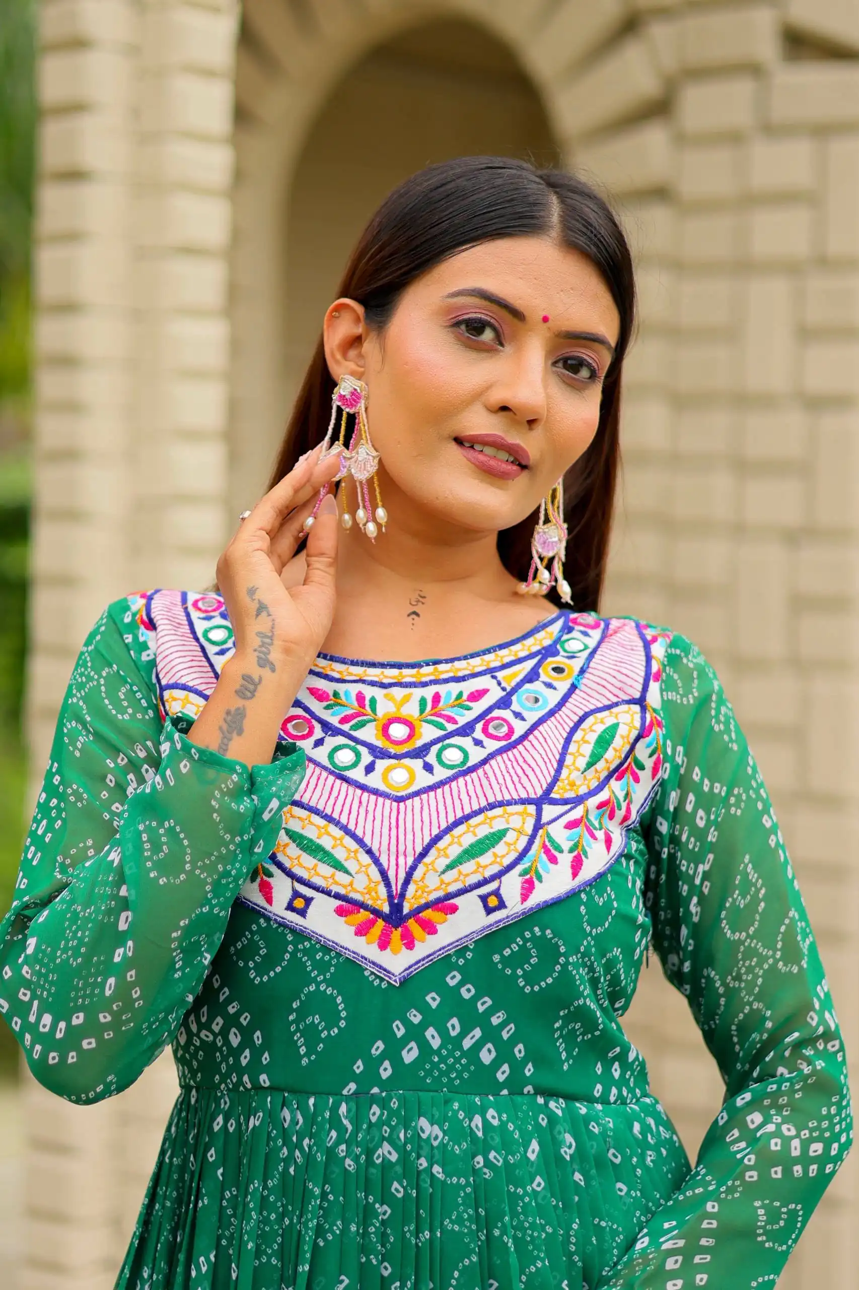 Ram 130 Green in Colour Faux Georgette Bandhani Print Work Gown. Available at ₹1749 only. Delivery 4-6 Working Days. Shop now. | Gowns, Bollywood Gowns, Creative Gowns, Designer Gowns, Embroidered Gowns, Party Wear Gowns
