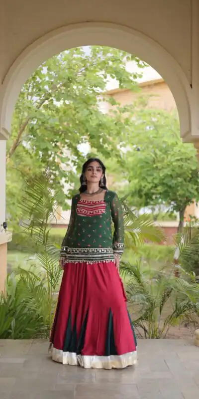 KA 5076 Green Rayon Embroidery Work & Cowrie Work Lehenga Choli . Grab it for ₹2749. Delivery 4-6 Working Days. Shop now. | Lehenga, Bollywood Lehenga, Creative Lehenga, Designer Lehenga, Embroidered Lehenga, Party Wear Lehenga