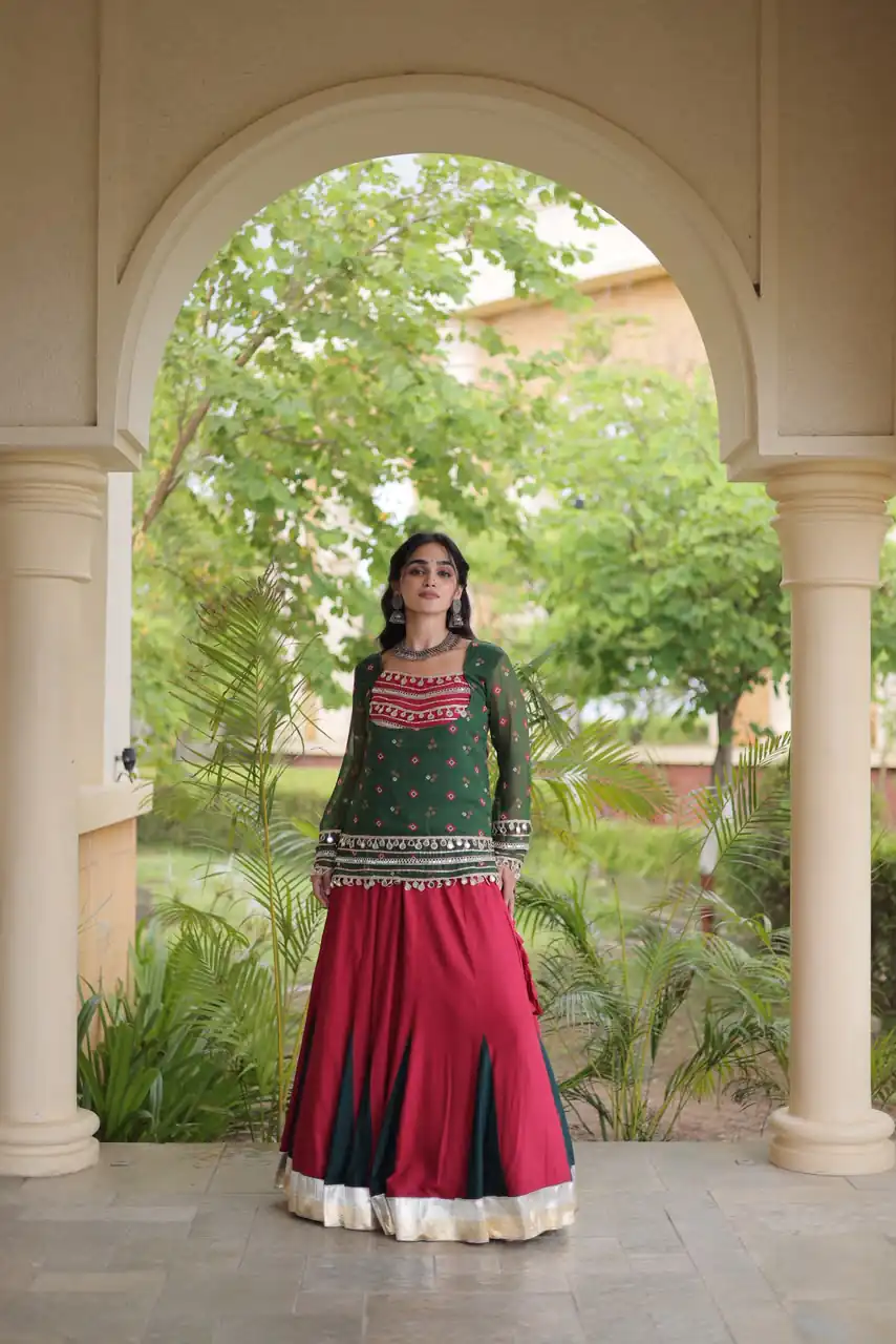 KA 5076 Green Rayon Embroidery Work & Cowrie Work Lehenga Choli . Grab it for ₹2749. Delivery 4-6 Working Days. Shop now. | Lehenga, Bollywood Lehenga, Creative Lehenga, Designer Lehenga, Embroidered Lehenga, Party Wear Lehenga