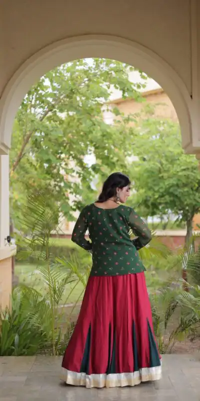 KA 5076 Green Rayon Embroidery Work & Cowrie Work Lehenga Choli . Grab it for ₹2749. Delivery 4-6 Working Days. Shop now. | Lehenga, Bollywood Lehenga, Creative Lehenga, Designer Lehenga, Embroidered Lehenga, Party Wear Lehenga
