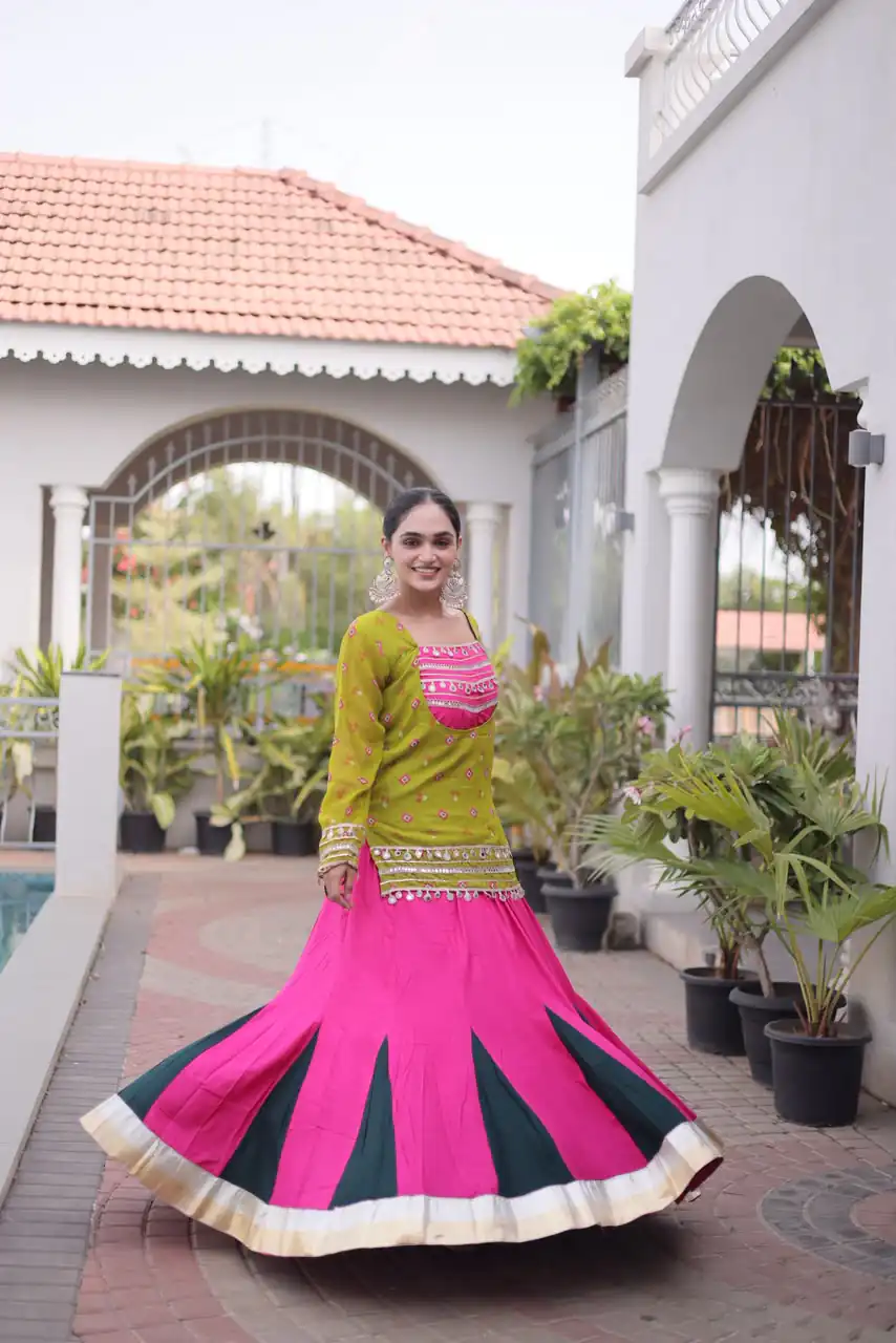 KA 5076 Mahendi Rayon Embroidery Work & Cowrie Work Lehenga Choli . Grab it for ₹2749. Delivery 4-6 Working Days. Shop now. | Lehenga, Bollywood Lehenga, Creative Lehenga, Designer Lehenga, Embroidered Lehenga, Party Wear Lehenga