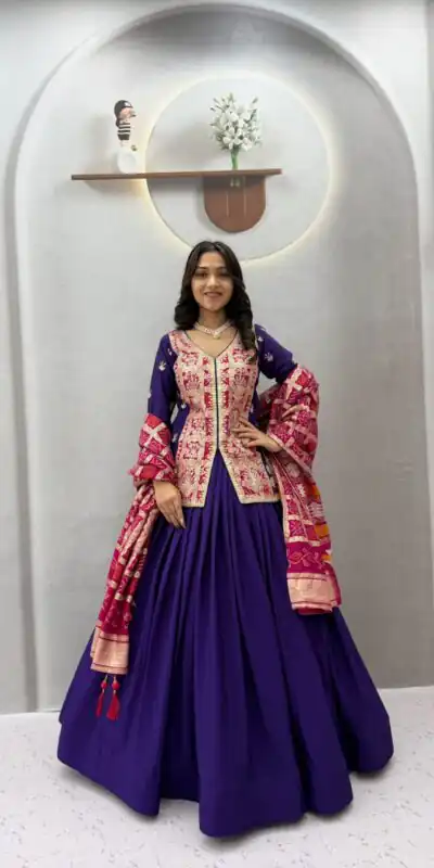 Ram 190 Purple Chinon silk Lehenga Choli with Sequins Work & Embroidery Work. Now at just ₹2749. Delivery 4-6 Working Days. Shop now. | Lehenga, Bollywood Lehenga, Creative Lehenga, Designer Lehenga, Embroidered Lehenga, Party Wear Lehenga