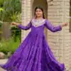 Ram 130 Purple in Colour Faux Georgette Bandhani Print Work Gown. Available at ₹1749 only. Delivery 4-6 Working Days. Shop now. | Gowns, Bollywood Gowns, Creative Gowns, Designer Gowns, Embroidered Gowns, Party Wear Gowns