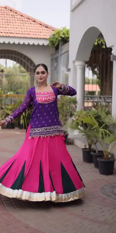 KA 5076 Purple Rayon Embroidery Work & Cowrie Work Lehenga Choli . Grab it for ₹2749. Delivery 4-6 Working Days. Shop now. | Lehenga, Bollywood Lehenga, Creative Lehenga, Designer Lehenga, Embroidered Lehenga, Party Wear Lehenga