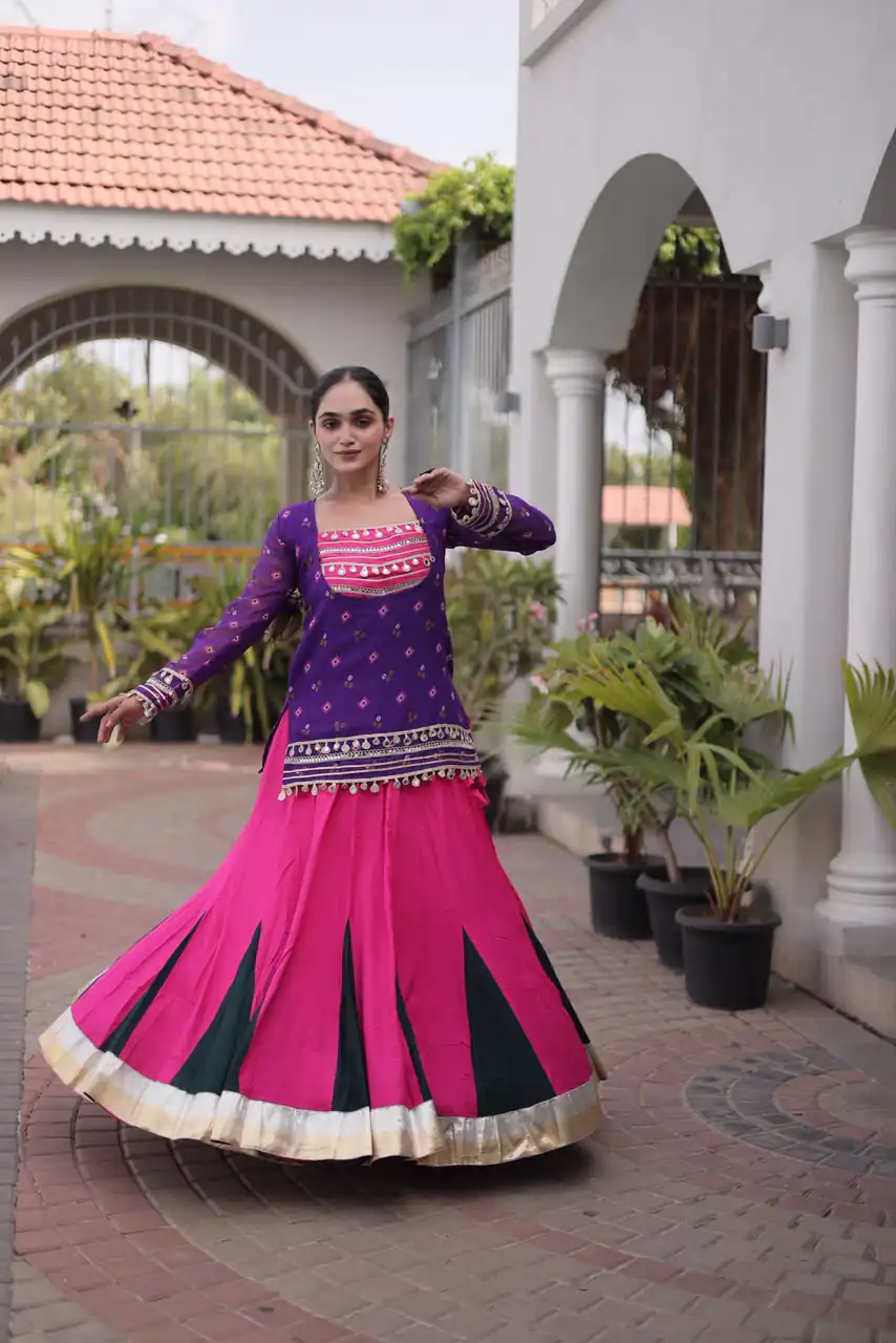 KA 5076 Purple Rayon Embroidery Work & Cowrie Work Lehenga Choli . Grab it for ₹2749. Delivery 4-6 Working Days. Shop now. | Lehenga, Bollywood Lehenga, Creative Lehenga, Designer Lehenga, Embroidered Lehenga, Party Wear Lehenga