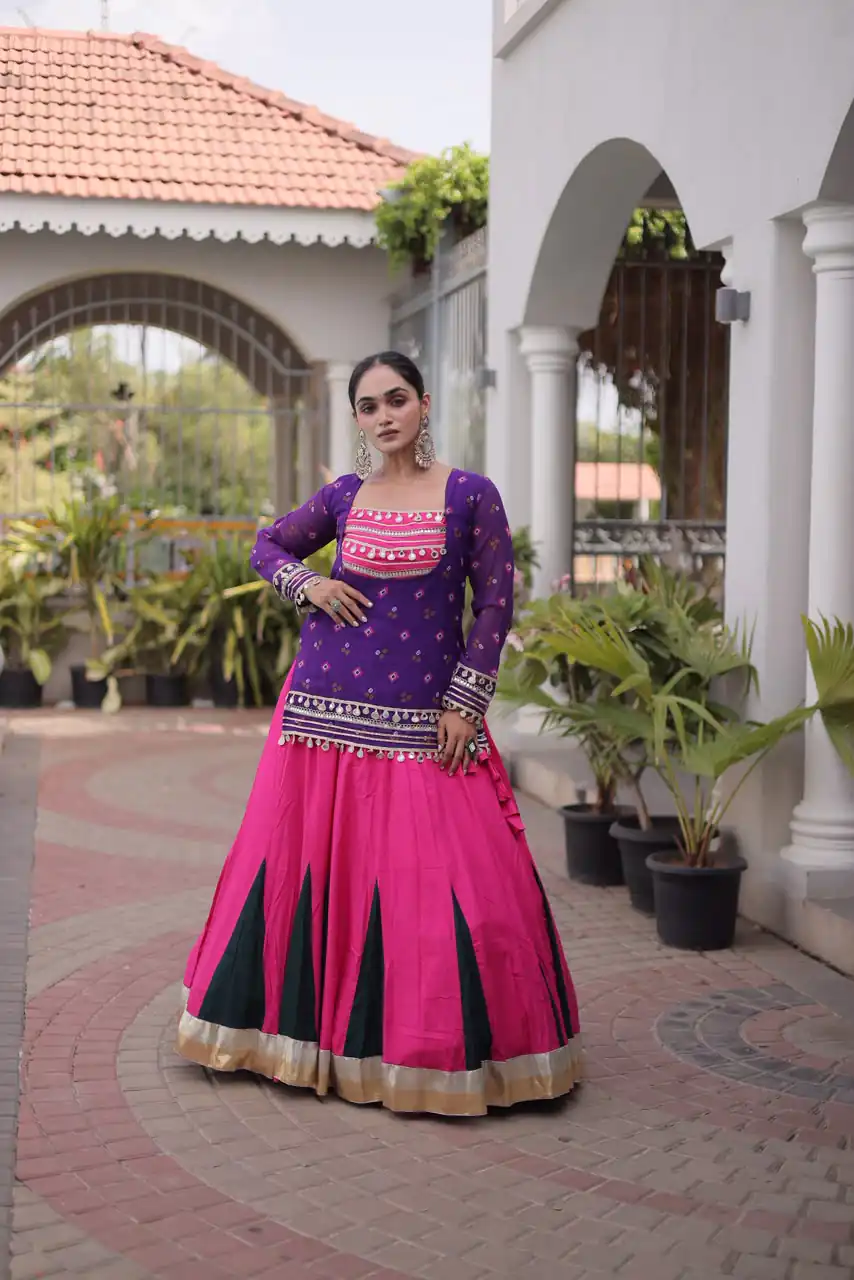 KA 5076 Purple Rayon Embroidery Work & Cowrie Work Lehenga Choli . Grab it for ₹2749. Delivery 4-6 Working Days. Shop now. | Lehenga, Bollywood Lehenga, Creative Lehenga, Designer Lehenga, Embroidered Lehenga, Party Wear Lehenga
