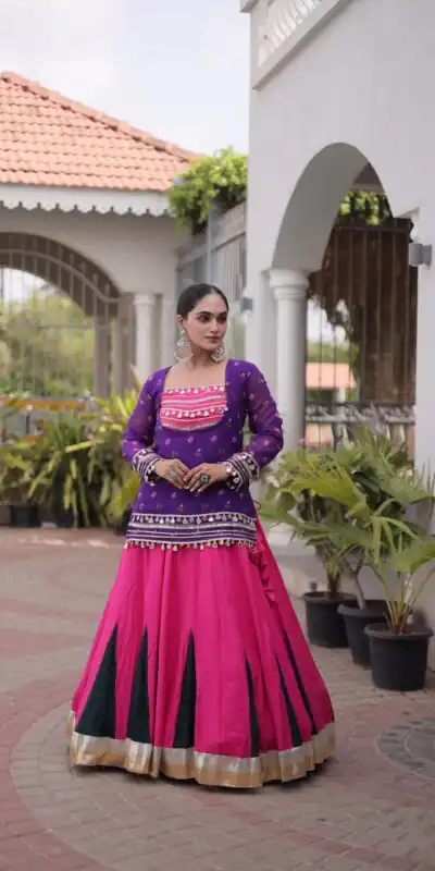 KA 5076 Purple Rayon Embroidery Work & Cowrie Work Lehenga Choli . Grab it for ₹2749. Delivery 4-6 Working Days. Shop now. | Lehenga, Bollywood Lehenga, Creative Lehenga, Designer Lehenga, Embroidered Lehenga, Party Wear Lehenga