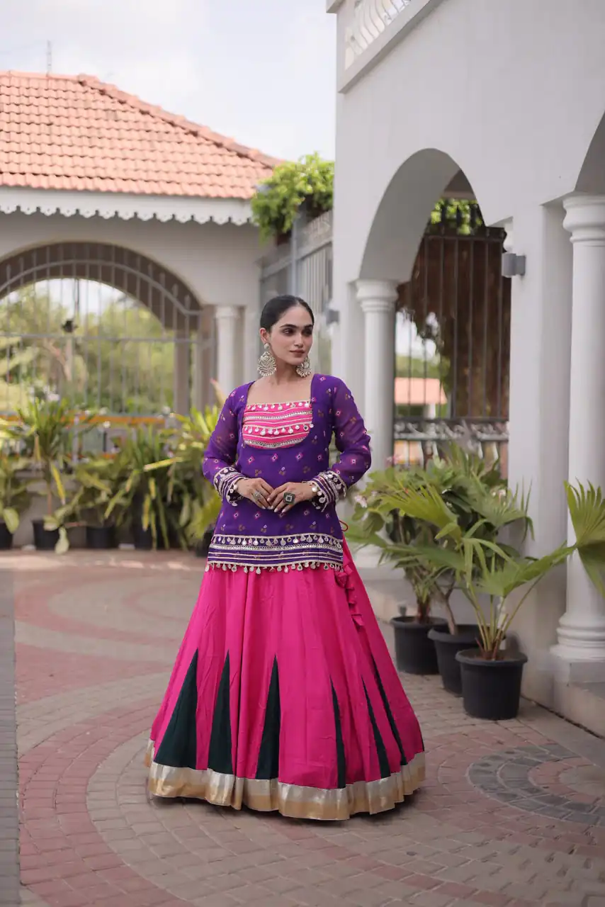 KA 5076 Purple Rayon Embroidery Work & Cowrie Work Lehenga Choli . Grab it for ₹2749. Delivery 4-6 Working Days. Shop now. | Lehenga, Bollywood Lehenga, Creative Lehenga, Designer Lehenga, Embroidered Lehenga, Party Wear Lehenga