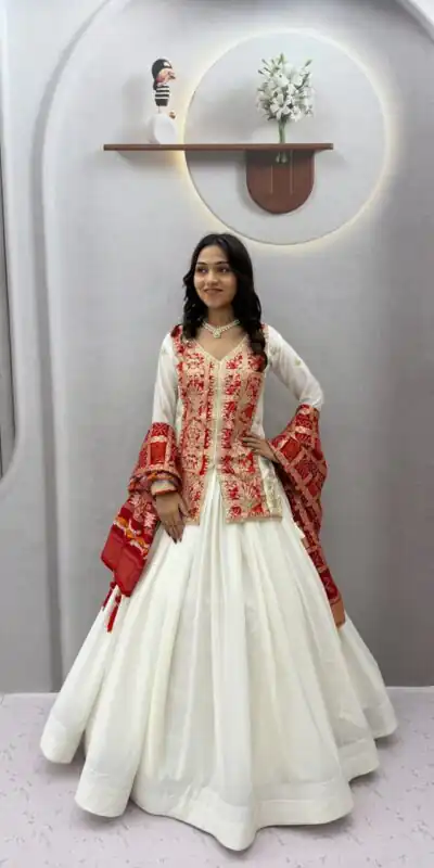 Ram 190 White Chinon silk Lehenga Choli with Sequins Work & Embroidery Work. Now at just ₹2749. Delivery 4-6 Working Days. Shop now. | Lehenga, Bollywood Lehenga, Creative Lehenga, Designer Lehenga, Embroidered Lehenga, Party Wear Lehenga