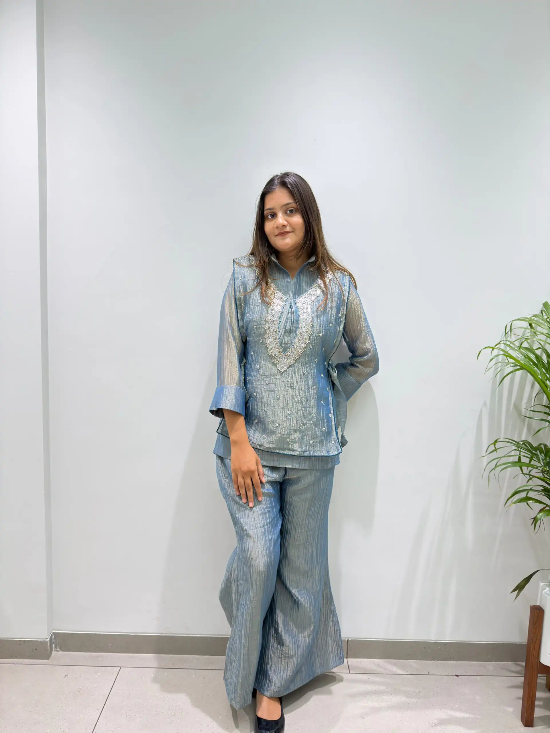 BE 493 Blue Colour | Brown Salsa Silk Kurti with Hand Work. Get it for ₹2199. Delivery 4-6 Working Days. Online Shop now. | Kurti, Bollywood Kurti, Creative Kurtis, Designer Kurti, Party Wear Kurti, Selfie Kurti