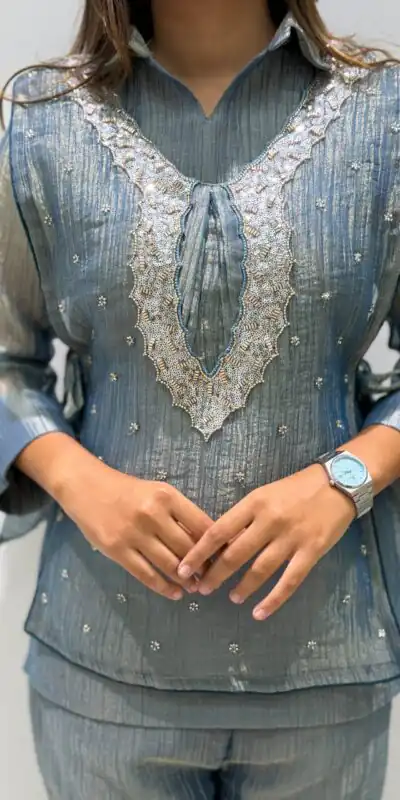 BE 493 Blue Colour | Brown Salsa Silk Kurti with Hand Work. Get it for ₹2199. Delivery 4-6 Working Days. Online Shop now. | Kurti, Bollywood Kurti, Creative Kurtis, Designer Kurti, Party Wear Kurti, Selfie Kurti