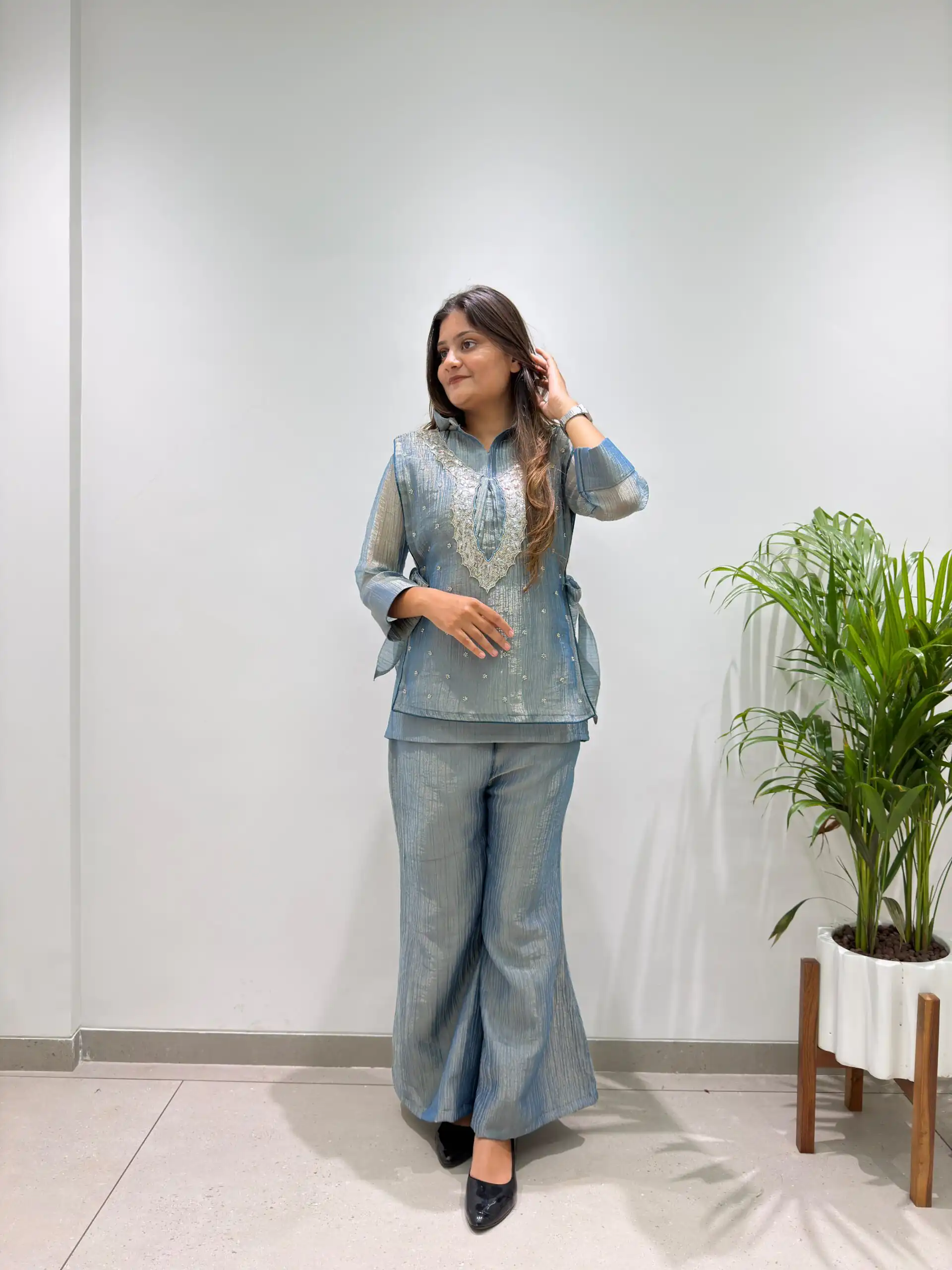 BE 493 Blue Colour | Brown Salsa Silk Kurti with Hand Work. Get it for ₹2199. Delivery 4-6 Working Days. Online Shop now. | Kurti, Bollywood Kurti, Creative Kurtis, Designer Kurti, Party Wear Kurti, Selfie Kurti