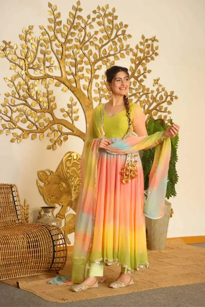Trendy Multi Faux Georgette Digital Print Work Anarkali Suit