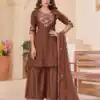 DIVA 172 Brown Mal Chanderi Salwar Suit Perfect for Wedding, Party, Baisakhi, Housewarming, Sangeet – Introductory Price ₹2799. Delivery 4-6 Working D | Jump Suits, Salwar suit, Casual Suits, Creative suits, Designer Suits, Palazzo Suits, Party Wear Suits, Patiala Suits, Straight Suits