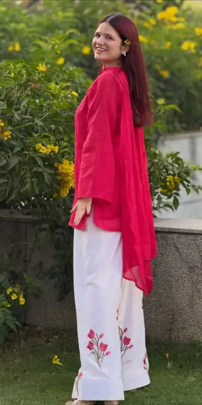 MF 546 Red Mal Chanderi Salwar Suit Perfect for Wedding, Party, Baisakhi, Housewarming, Sangeet – Introductory Price ₹2149. Delivery 4-6 Working D | Jump Suits, Salwar suit, Casual Suits, Creative suits, Designer Suits, Palazzo Suits, Party Wear Suits, Patiala Suits, Straight Suits