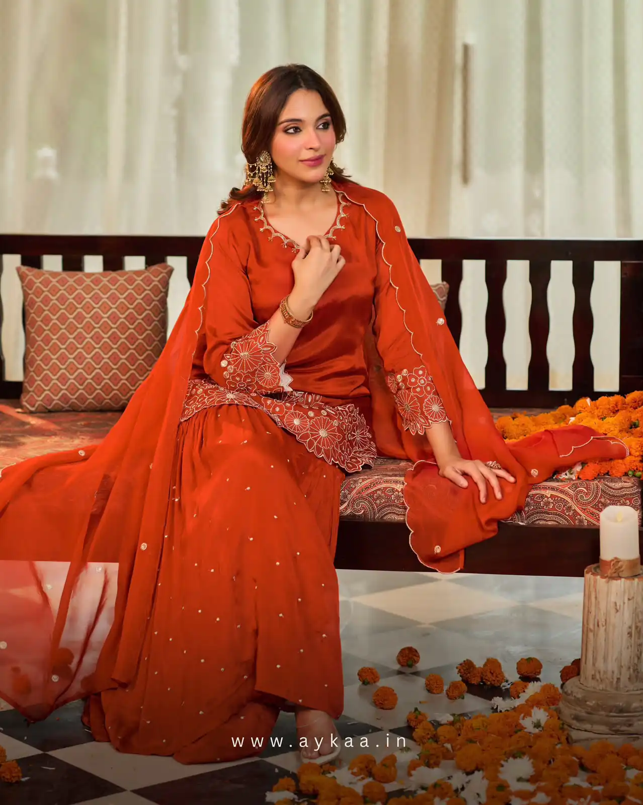 ZB 5079 Rust Chinon Silk Salwar Suit with Embroidery Work & Sequins Work. Get it for ₹2199. Delivery 4-6 Working Days. Shop now. | Jump Suits, Salwar suit, Casual Suits, Creative suits, Designer Suits, Palazzo Suits, Party Wear Suits, Patiala Suits, Straight Suits