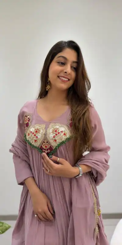 LG 2145 Lavender Mul Chanderi Salwar Suit with Embroidery Work & Sequins Work. Festive Deal ₹2799. Delivery 4-6 Working Days. Shop nowp | Jump Suits, Salwar suit, Casual Suits, Creative suits, Designer Suits, Palazzo Suits, Party Wear Suits, Patiala Suits, Straight Suits