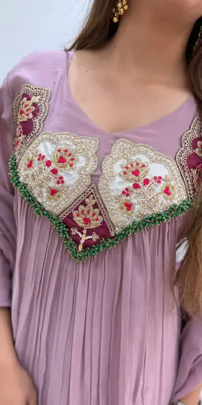 LG 2145 Lavender Mul Chanderi Salwar Suit with Embroidery Work & Sequins Work. Festive Deal ₹2799. Delivery 4-6 Working Days. Shop nowp | Jump Suits, Salwar suit, Casual Suits, Creative suits, Designer Suits, Palazzo Suits, Party Wear Suits, Patiala Suits, Straight Suits