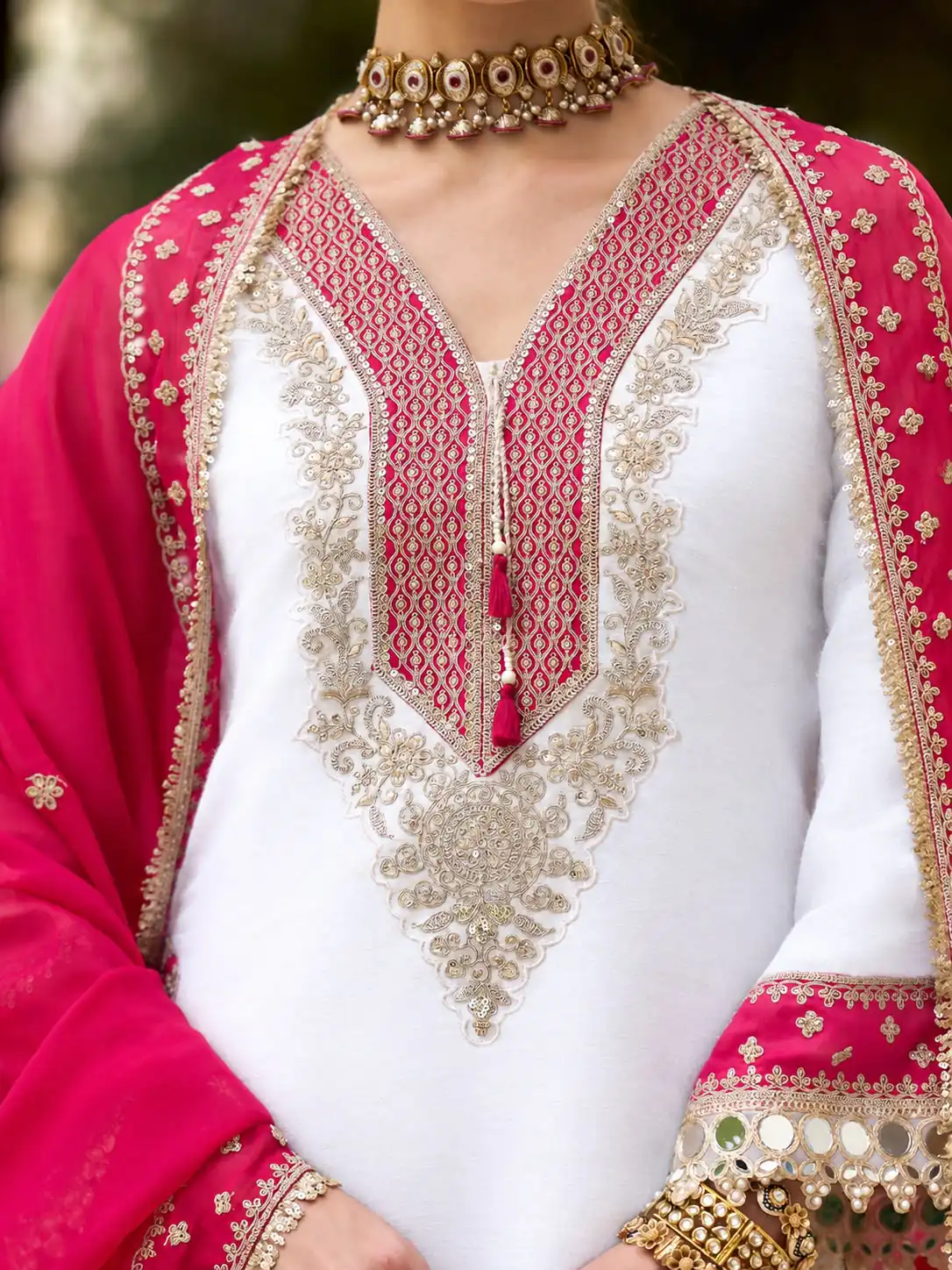ZSR 3190 White Color Chinon Silk Embroidery Work Salwar Suit . Get it for ₹2349. Delivery 4-6 Working Days. Online Shop now. | Jump Suits, Salwar suit, Casual Suits, Creative suits, Designer Suits, Palazzo Suits, Party Wear Suits, Patiala Suits, Straight Suits
