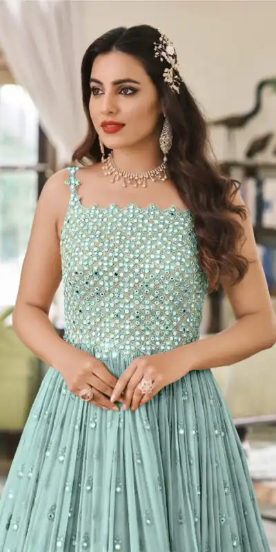 FC 1381 Sky Blue Georgette Salwar Suit with Mirror Work & Embroidery Work. Get it for ₹2449. Delivery 4-6 Working Days. Shop now. | Jump Suits, Salwar suit, Casual Suits, Creative suits, Designer Suits, Palazzo Suits, Party Wear Suits, Patiala Suits, Straight Suits