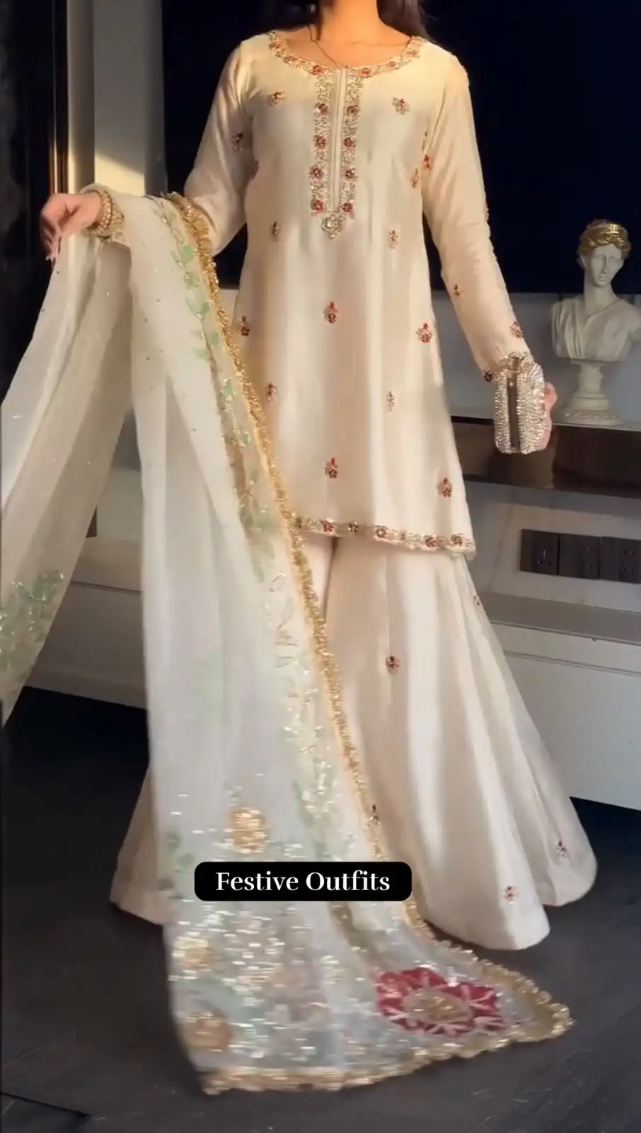 ST 1204 White Faux Georgette Salwar Suit with Embroidery Work. Available at ₹2249 only. Delivery 4-6 Working Days. Shop now. | Jump Suits, Tops & Bottoms, Track Suits, Salwar suit, Casual Suits, Creative suits, Designer Suits, Palazzo Suits, Party Wear Suits, Patiala Suits, Straight Suits, Trendy Wear