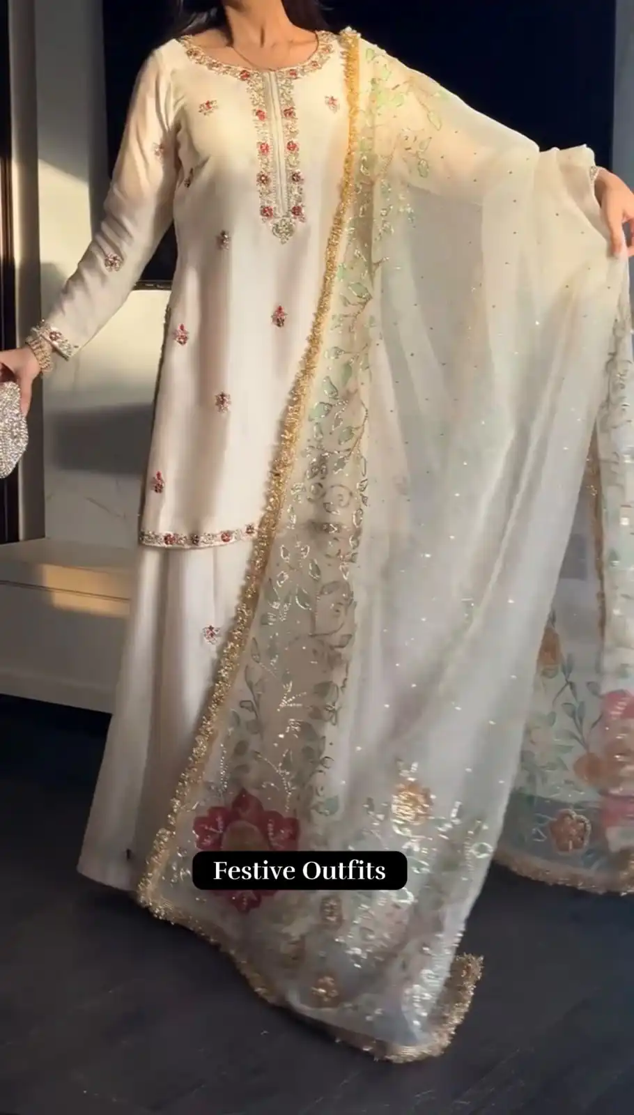ST 1204 White Faux Georgette Salwar Suit with Embroidery Work. Available at ₹2249 only. Delivery 4-6 Working Days. Shop now. | Jump Suits, Tops & Bottoms, Track Suits, Salwar suit, Casual Suits, Creative suits, Designer Suits, Palazzo Suits, Party Wear Suits, Patiala Suits, Straight Suits, Trendy Wear