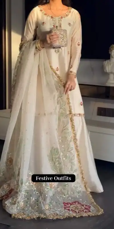 ST 1204 White Faux Georgette Salwar Suit with Embroidery Work. Available at ₹2249 only. Delivery 4-6 Working Days. Shop now. | Jump Suits, Tops & Bottoms, Track Suits, Salwar suit, Casual Suits, Creative suits, Designer Suits, Palazzo Suits, Party Wear Suits, Patiala Suits, Straight Suits, Trendy Wear