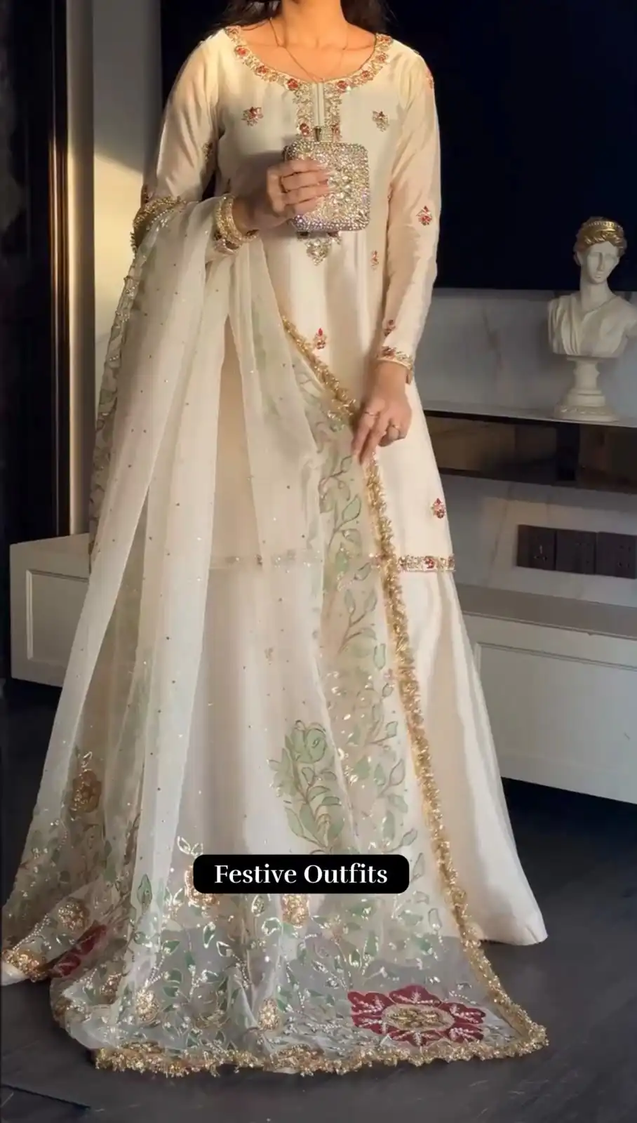ST 1204 White Faux Georgette Salwar Suit with Embroidery Work. Available at ₹2249 only. Delivery 4-6 Working Days. Shop now. | Jump Suits, Tops & Bottoms, Track Suits, Salwar suit, Casual Suits, Creative suits, Designer Suits, Palazzo Suits, Party Wear Suits, Patiala Suits, Straight Suits, Trendy Wear