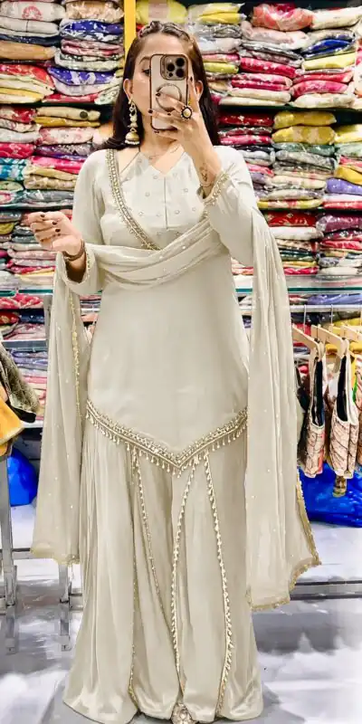 JF 054 White Color Roman Silk Salwar Suit with Embroidery Work. Available at ₹2399 only. Delivery 4-6 Working Days. Shop now. | Jump Suits, Salwar suit, Casual Suits, Creative suits, Designer Suits, Palazzo Suits, Party Wear Suits, Patiala Suits, Straight Suits
