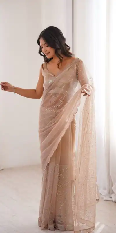 SP 90 Cream Soft Net Saree with Sequins Work & Embroidery Work. Available at ₹2299 only. Delivery 4-6 Working Days. Shop now. | Sarees, Bollywood Sarees, Creative Sarees, Designer Sarees, Embroidered Sarees, Ethnic Saree, Modern Digital sarees, Party Wear Sarees