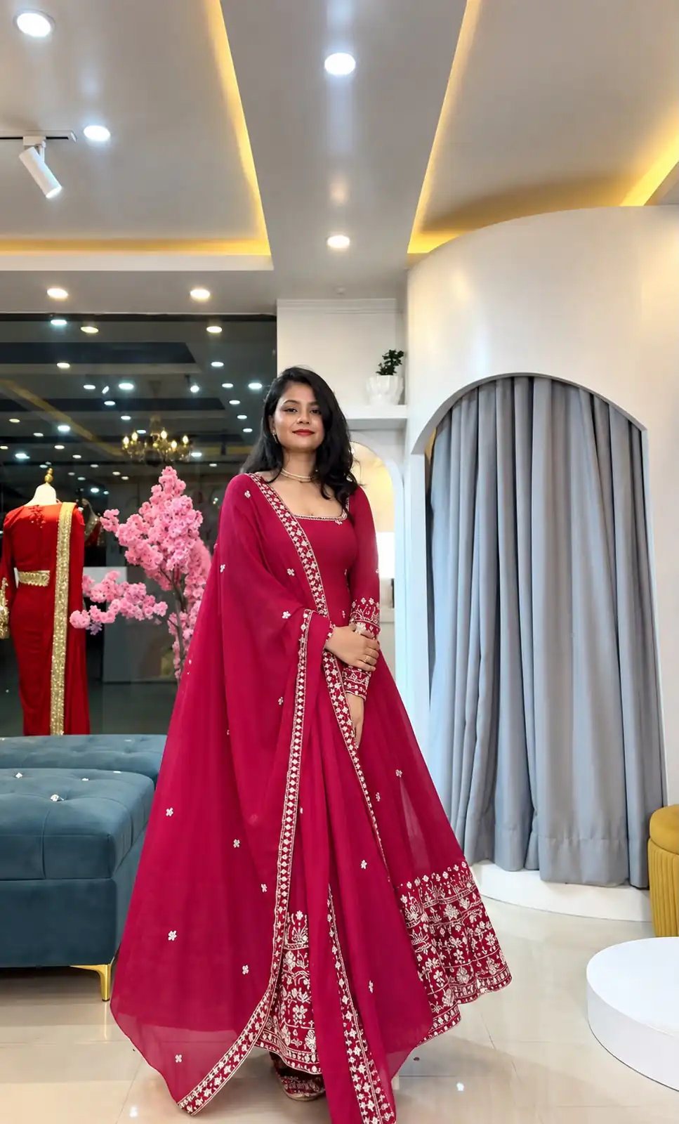 SSR 544 Pink in Crunchy Silk Embroidery Work & Lace Work Gown . Special Price ₹2399. Delivery 4-6 Working Days. Shop now. | Gowns, Bollywood Gowns, Creative Gowns, Designer Gowns, Embroidered Gowns, Party Wear Gowns