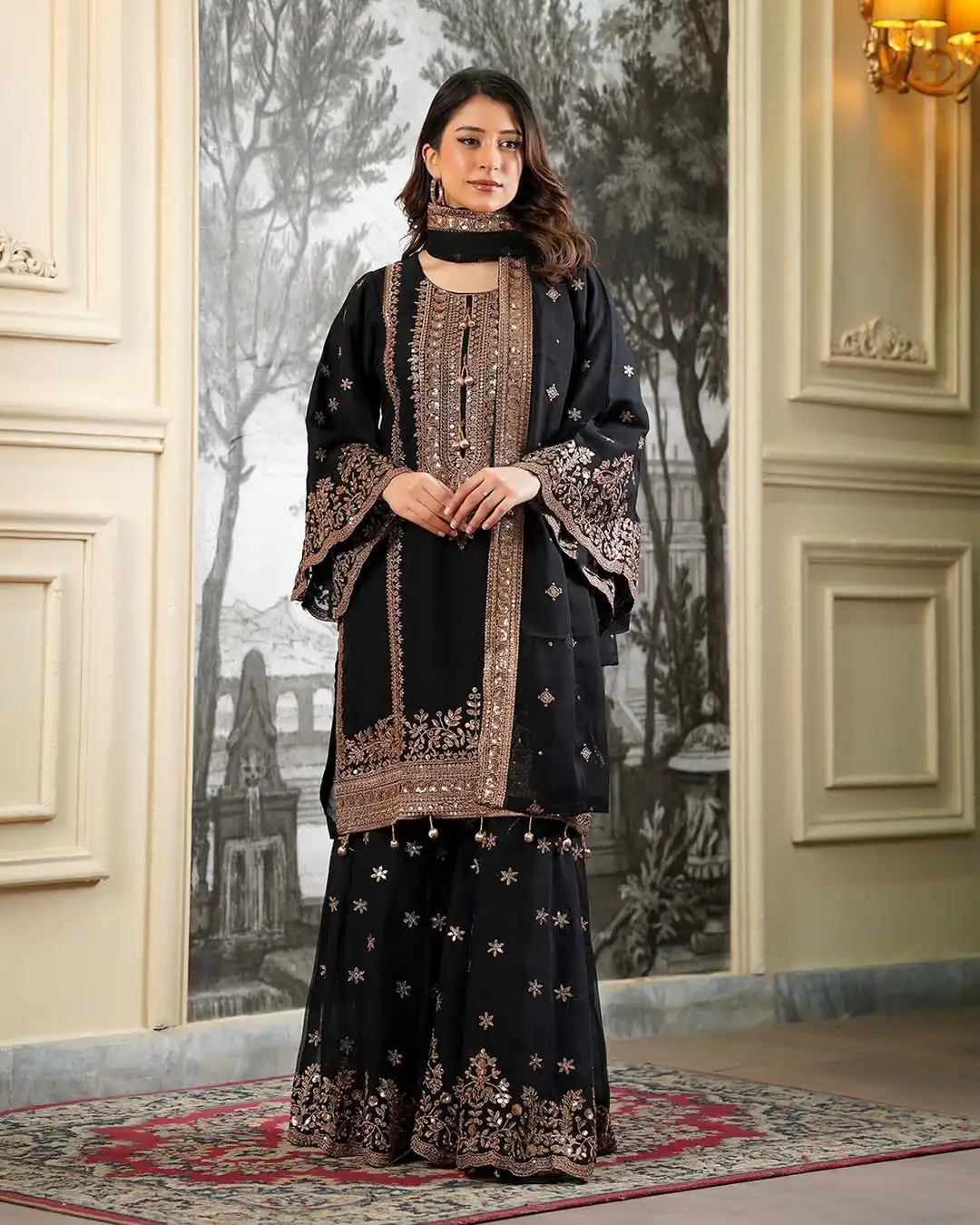 NSR 890 Black Fendy Silk Salwar Suitwith Embroidery Work & Lace Work. Now at just ₹2399. Delivery 4-6 Working Days. Shop now. | Jump Suits, Salwar suit, Casual Suits, Creative suits, Designer Suits, Palazzo Suits, Party Wear Suits, Patiala Suits, Straight Suits