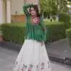 KA 5084 Green Kora Cotton Lehenga Choli erfect for Wedding, Party, Haldi, Traditional Day, Makar Sankranti – . Special Price ₹2799. Delivery 4-6 Working | Lehenga, Bollywood Lehenga, Creative Lehenga, Designer Lehenga, Embroidered Lehenga, Party Wear Lehenga