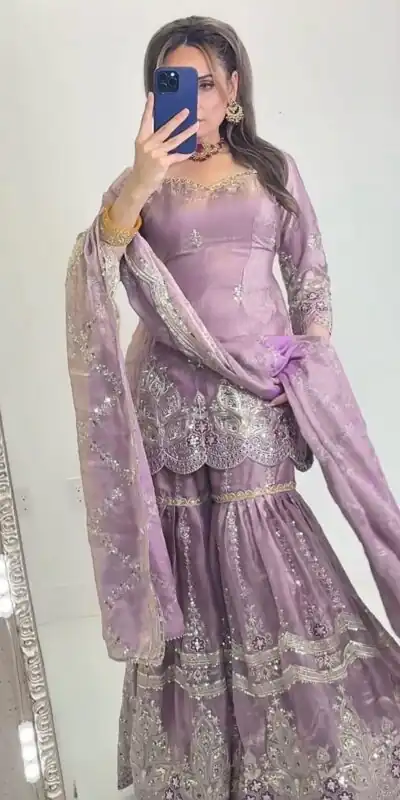 NF 1297 Lavender Fendy Silk Salwar Suitwith Embroidery Work & Lace Work. Now at just ₹2799. Delivery 4-6 Working Days. Shop now. | Jump Suits, Salwar suit, Casual Suits, Creative suits, Designer Suits, Palazzo Suits, Party Wear Suits, Patiala Suits, Straight Suits