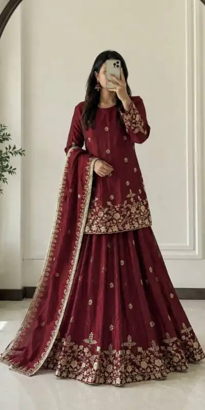 BT 5049 Maroon in Color Fendy Silk Designer Work Salwar Suit . Introductory Price ₹2849. Delivery 4-6 Working Days. Shop now. | Jump Suits, Salwar suit, Casual Suits, Creative suits, Designer Suits, Palazzo Suits, Party Wear Suits, Patiala Suits, Straight Suits