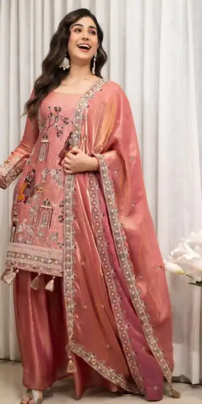 WW 1289 Pink Fendy Silk Salwar Suitwith Embroidery Work & Lace Work. Now at just ₹2999. Delivery 4-6 Working Days. Shop now. | Jump Suits, Salwar suit, Casual Suits, Creative suits, Designer Suits, Palazzo Suits, Party Wear Suits, Patiala Suits, Straight Suits