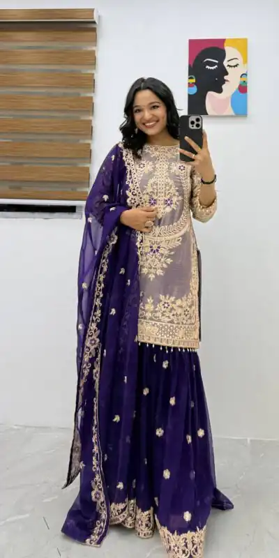 ZC 8012 Purple Crunchy Silk Salwar Suit with Embroidery Work. Wedding, Party, Festive, Events Best Price ₹2449. Delivery 4-6 Working Days. Shop now. | Jump Suits, Salwar suit, Casual Suits, Creative suits, Designer Suits, Palazzo Suits, Party Wear Suits, Patiala Suits, Straight Suits