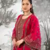 NSR 890 Red Fendy Silk Salwar Suitwith Embroidery Work & Lace Work. Now at just ₹2399. Delivery 4-6 Working Days. Shop now. | Jump Suits, Salwar suit, Casual Suits, Creative suits, Designer Suits, Palazzo Suits, Party Wear Suits, Patiala Suits, Straight Suits