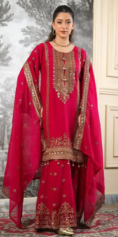 NSR 890 Red Fendy Silk Salwar Suitwith Embroidery Work & Lace Work. Now at just ₹2399. Delivery 4-6 Working Days. Shop now. | Jump Suits, Salwar suit, Casual Suits, Creative suits, Designer Suits, Palazzo Suits, Party Wear Suits, Patiala Suits, Straight Suits