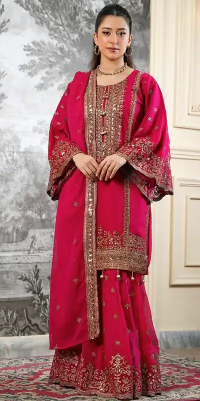 NSR 890 Red Fendy Silk Salwar Suitwith Embroidery Work & Lace Work. Now at just ₹2399. Delivery 4-6 Working Days. Shop now. | Jump Suits, Salwar suit, Casual Suits, Creative suits, Designer Suits, Palazzo Suits, Party Wear Suits, Patiala Suits, Straight Suits