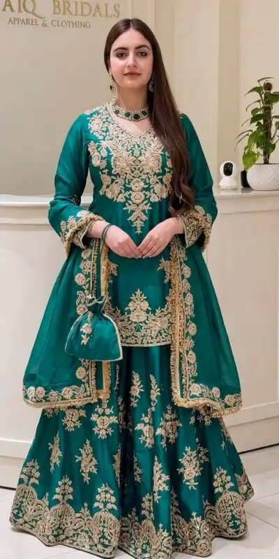 MT 1079 Teal Natural Silk Salwar Suit with Sequins Work & Embroidery Work. Special Price ₹2449. Delivery 4-6 Working Days. Shop now. | Jump Suits, Salwar suit, Casual Suits, Creative suits, Designer Suits, Palazzo Suits, Party Wear Suits, Patiala Suits, Straight Suits